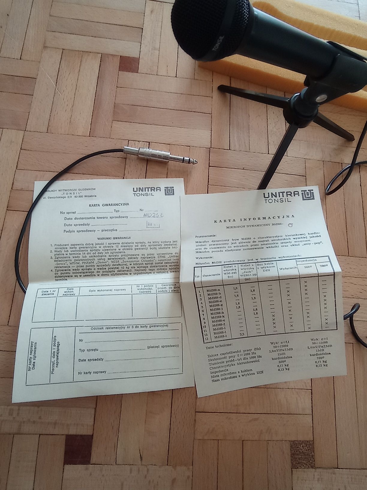 Mikrofon Tonsil UNITRA MD268 vintage antyk