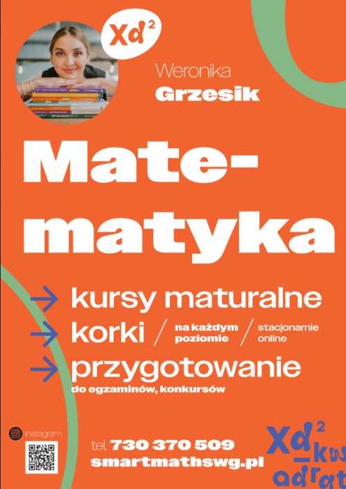 Korepetycje z matematyki, przygotowanie do matury podstawowej.
