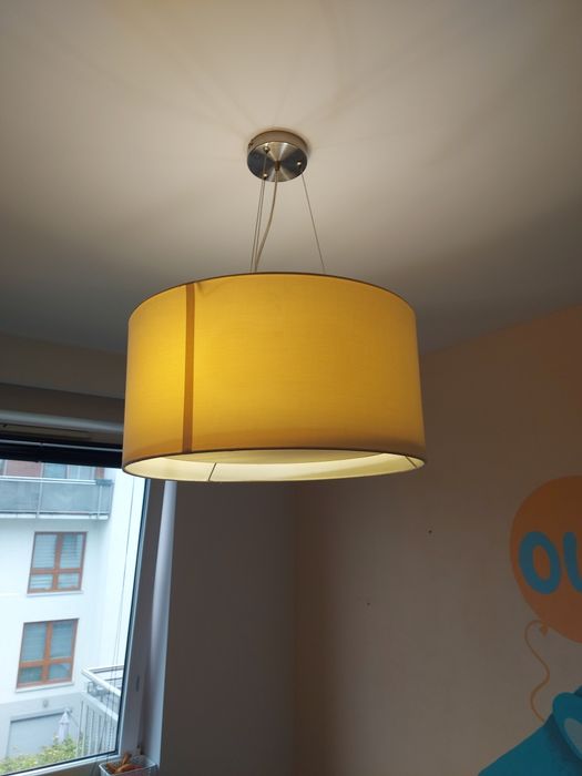 Lampa wisząca sypialnia salon beżowa abażur 50 cm - Zuma Line Cafe