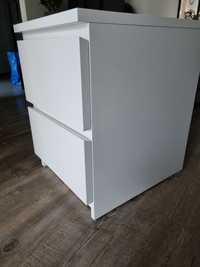 Szafka nocna Komoda, Malm Ikea ładne 2 szuflady, biały, 40x55 cm