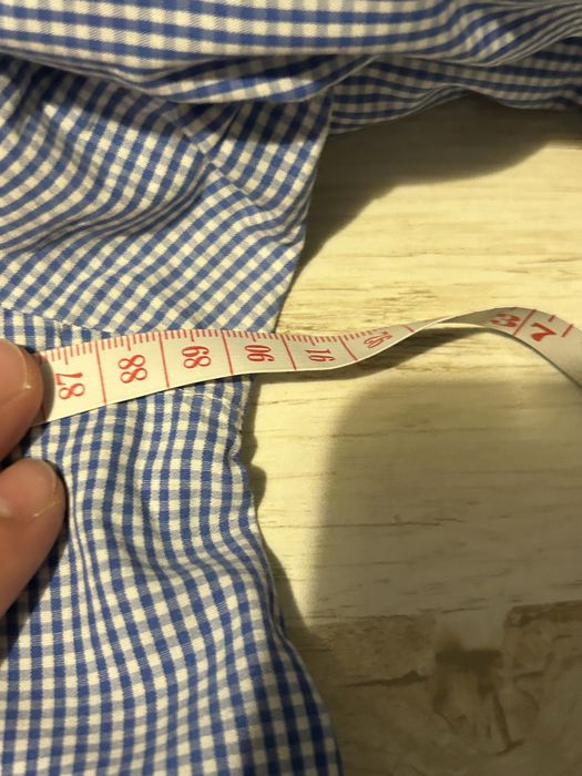 Koszula męska duża w biało-niebieską kratkę