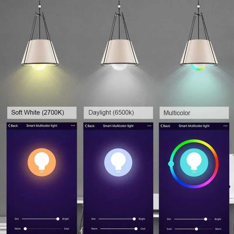 Розумна Wi-Fi/Bluetooth лампочка світлодіодна смарт лампа