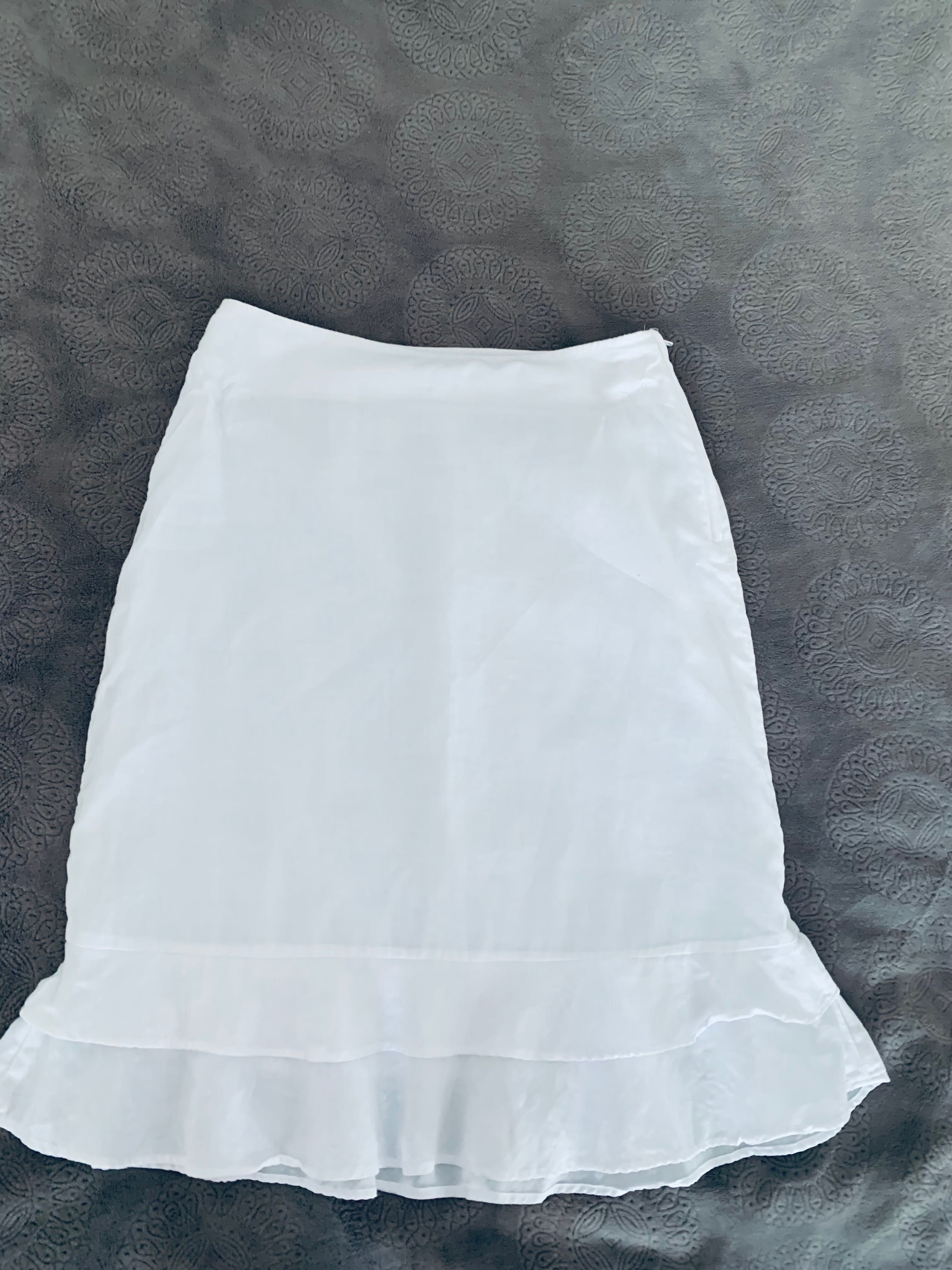 Льняная юбка H&M, белоснежная, новая, 36-38