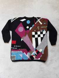 Sweter oversize obraz Picasso ręcznie robiony handmade kolorowy