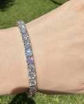 16,5 ct 5 мм тенисный браслет с бриллиантами муассанитами серебрянный