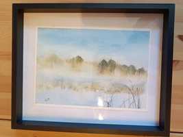 Obraz "Mgła nad wodą" Akwarela