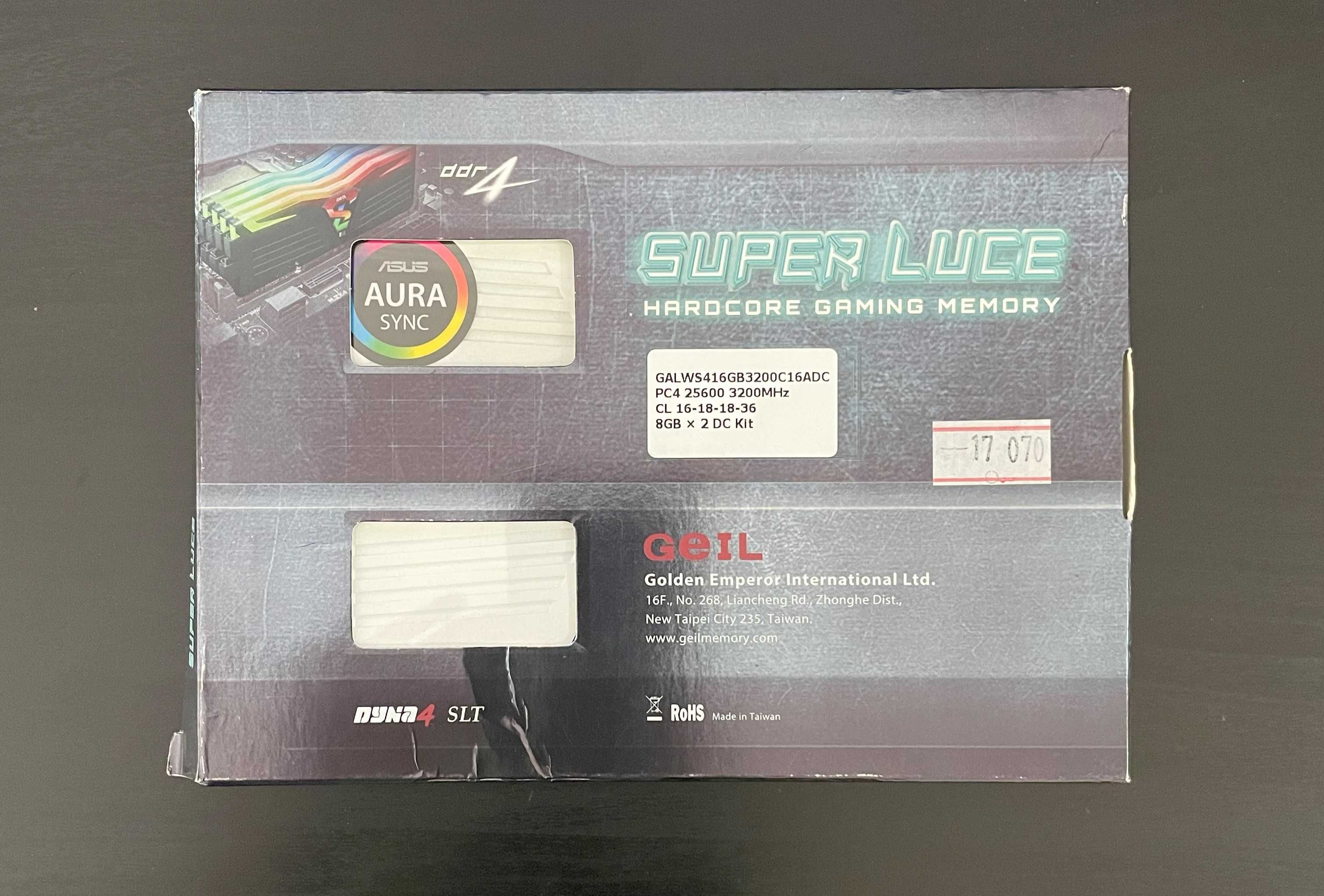 Memória Ram Geil Super Luce RGB DDR4 3200MHz