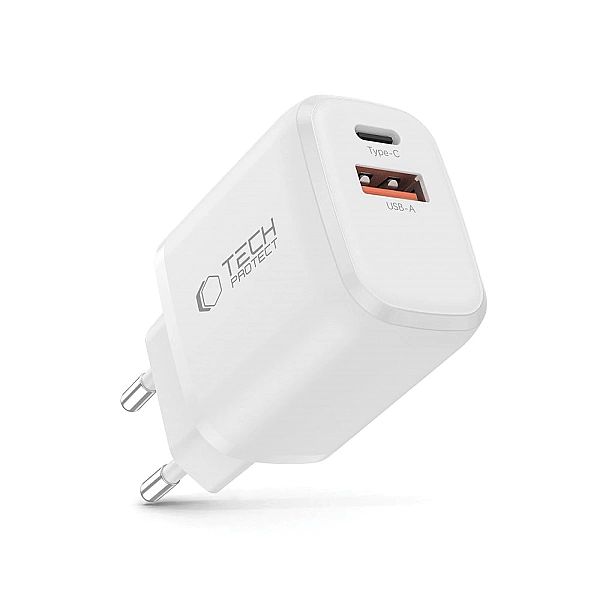 Tech-Protect Nca20/2-Port Network Charger Pd 20W / Qc3.0 White