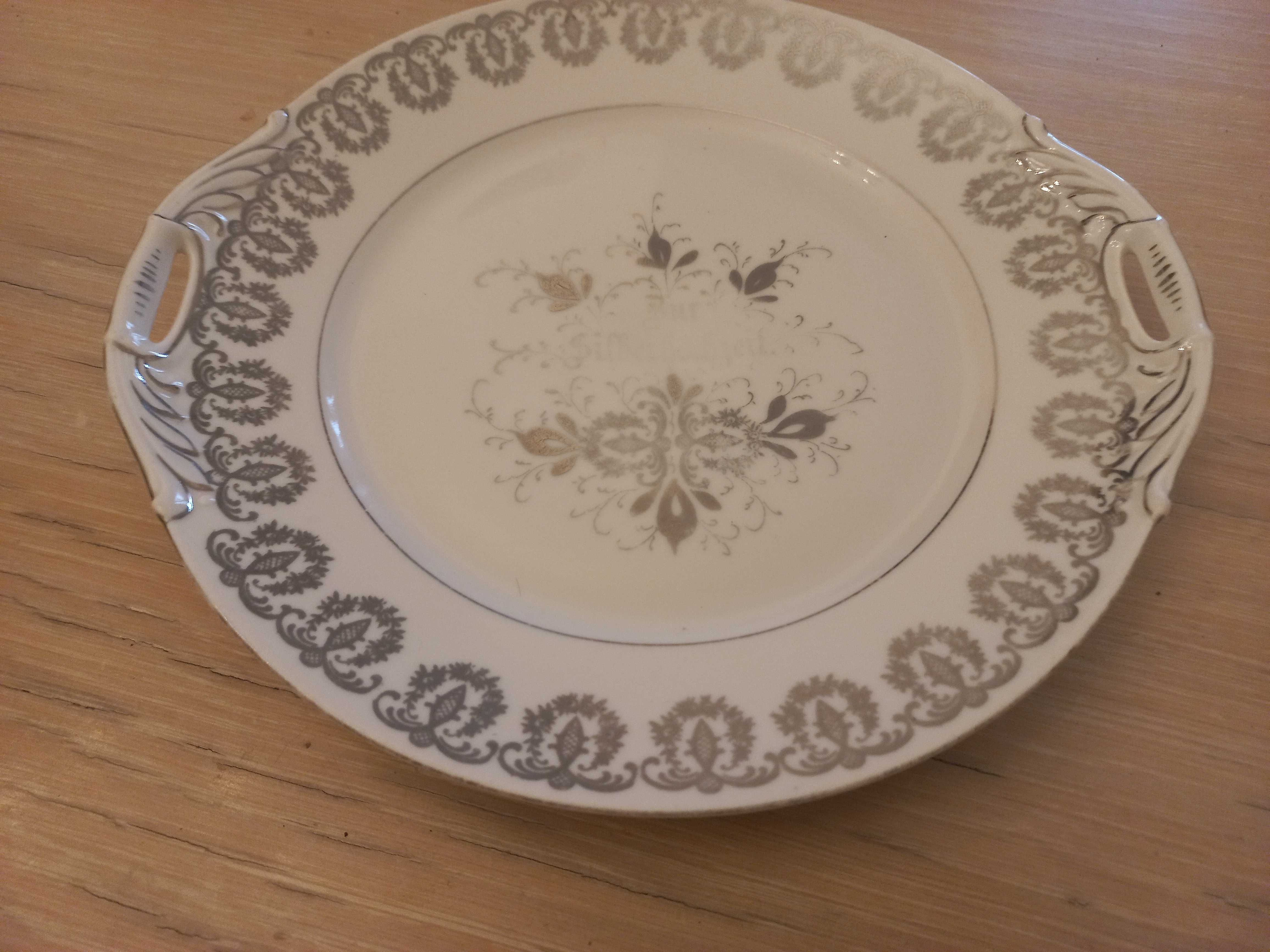 porcelana - zabytkowy talerzyk "bur silberhochzeit" JS Germany