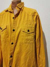 Żółta jeansowa koszula regular Super Dry shirt rozmiar XXL