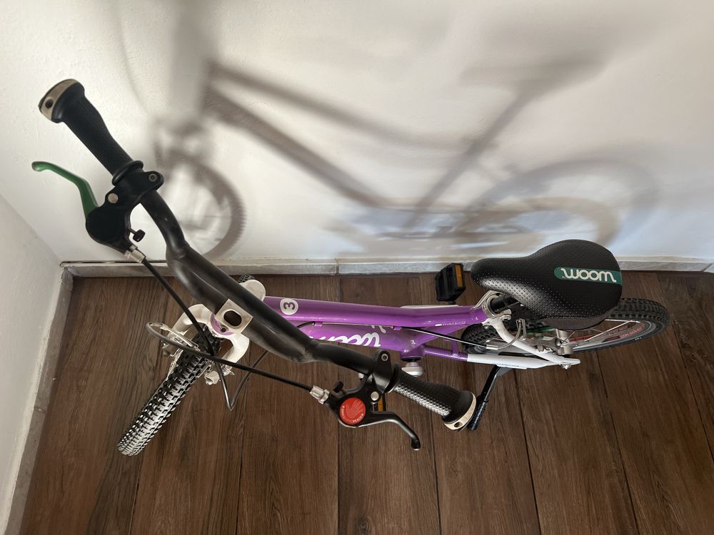 Rower dla dziecka Woom 3, fioletowy, stan bardzo dobry