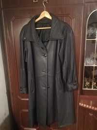 Skórzana kurtka płaszcz rozmiar 52 na 54 damska czarna