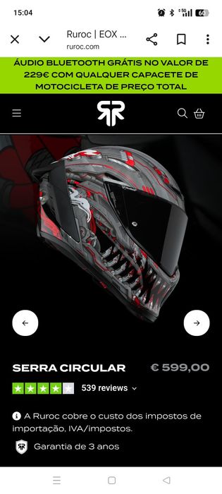 Capacete RuRoC,NOVO. M/L Serra Circular. Edição limitada