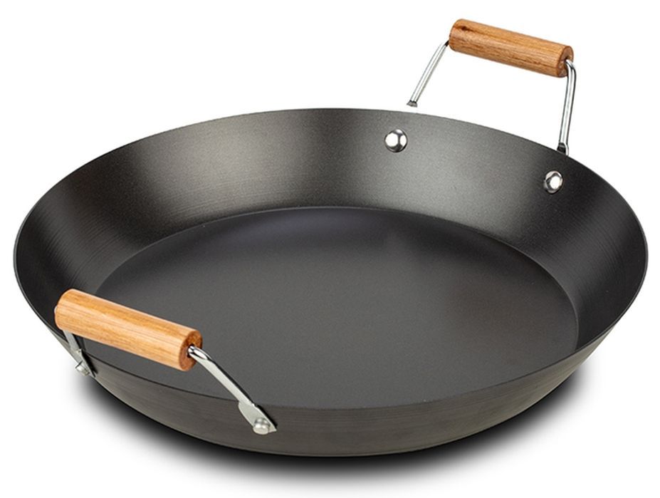 Wok 30 Cm Drewniane Uchwyty - Idealny Do Azjatyckich Potraw - Indukcja