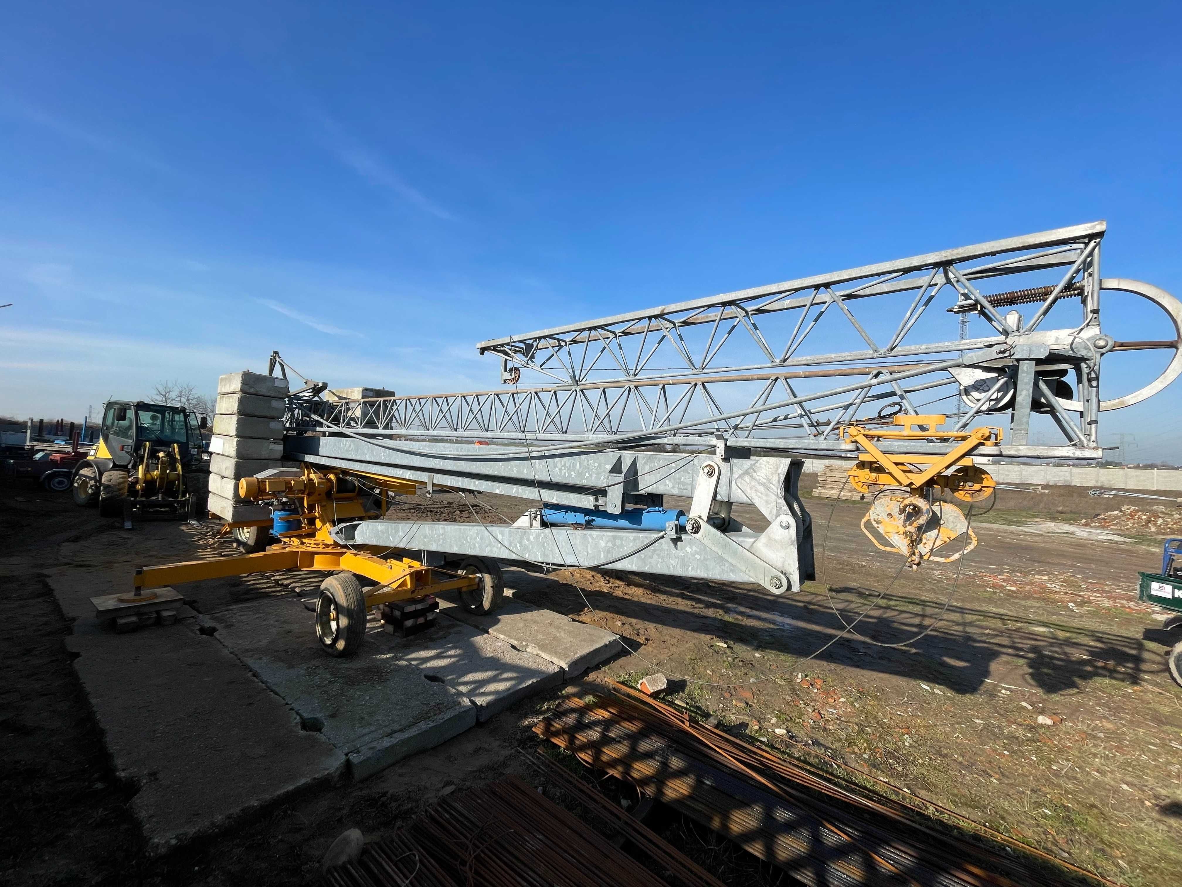 Dźwig żuraw budowlany San Marco 12x12 UDT wciągarka 230V Osie jezdne
