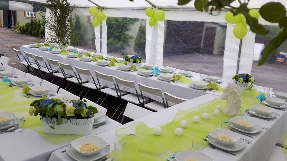 Namioty Wynajem wypożyczalnia namiotów imprezowych zastawy stołowej