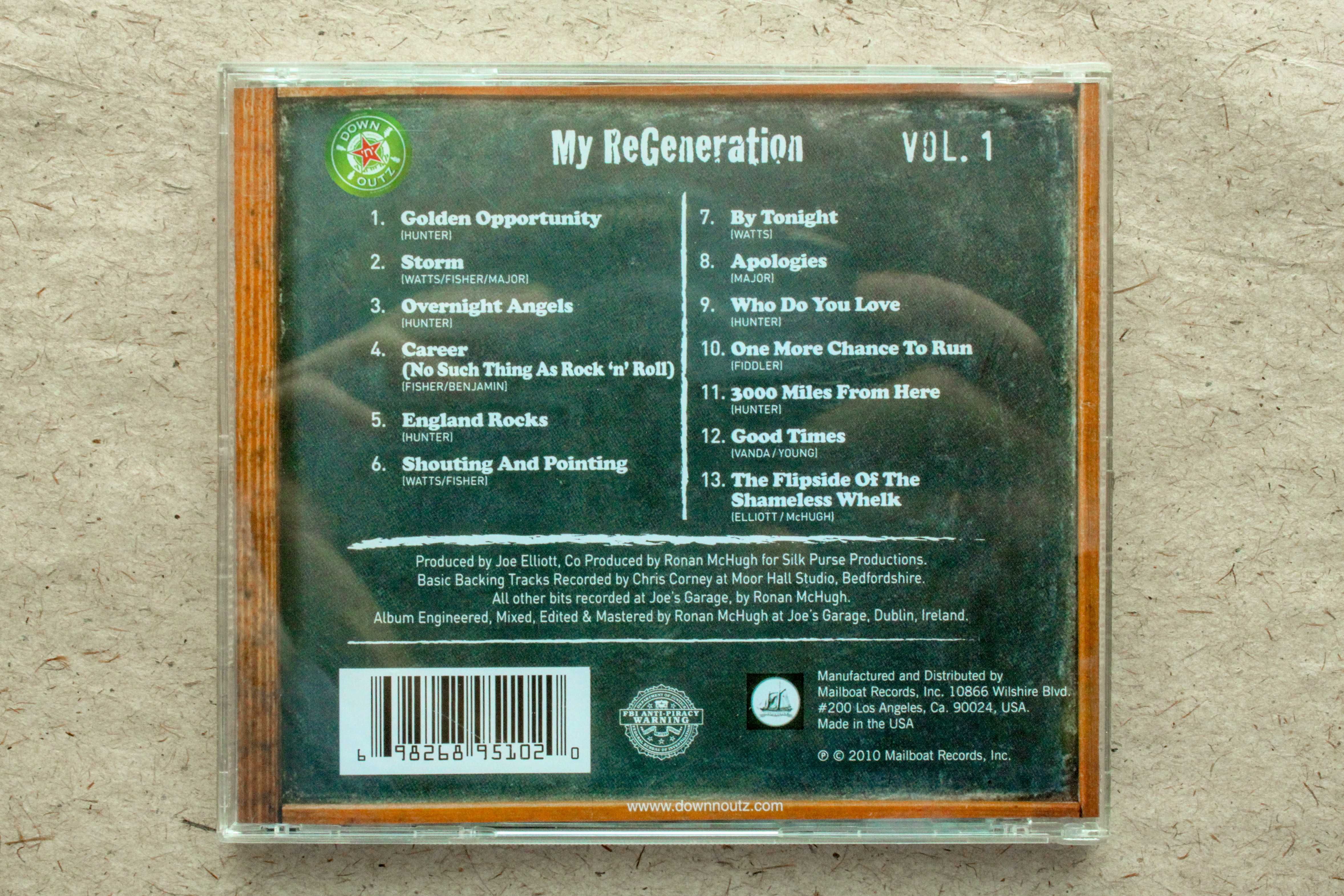 CD диск Joe Elliotts Down 'n' Outz - My ReGeneration