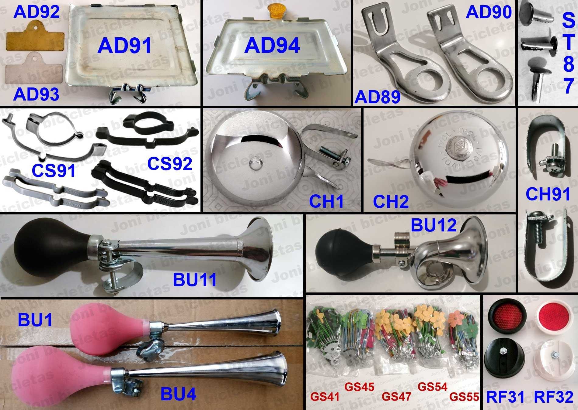 Acessórios de bicicleta pasteleira / clássicas