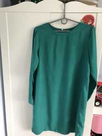 Sukienka H&M butelkowa zieleń wiskoza 36