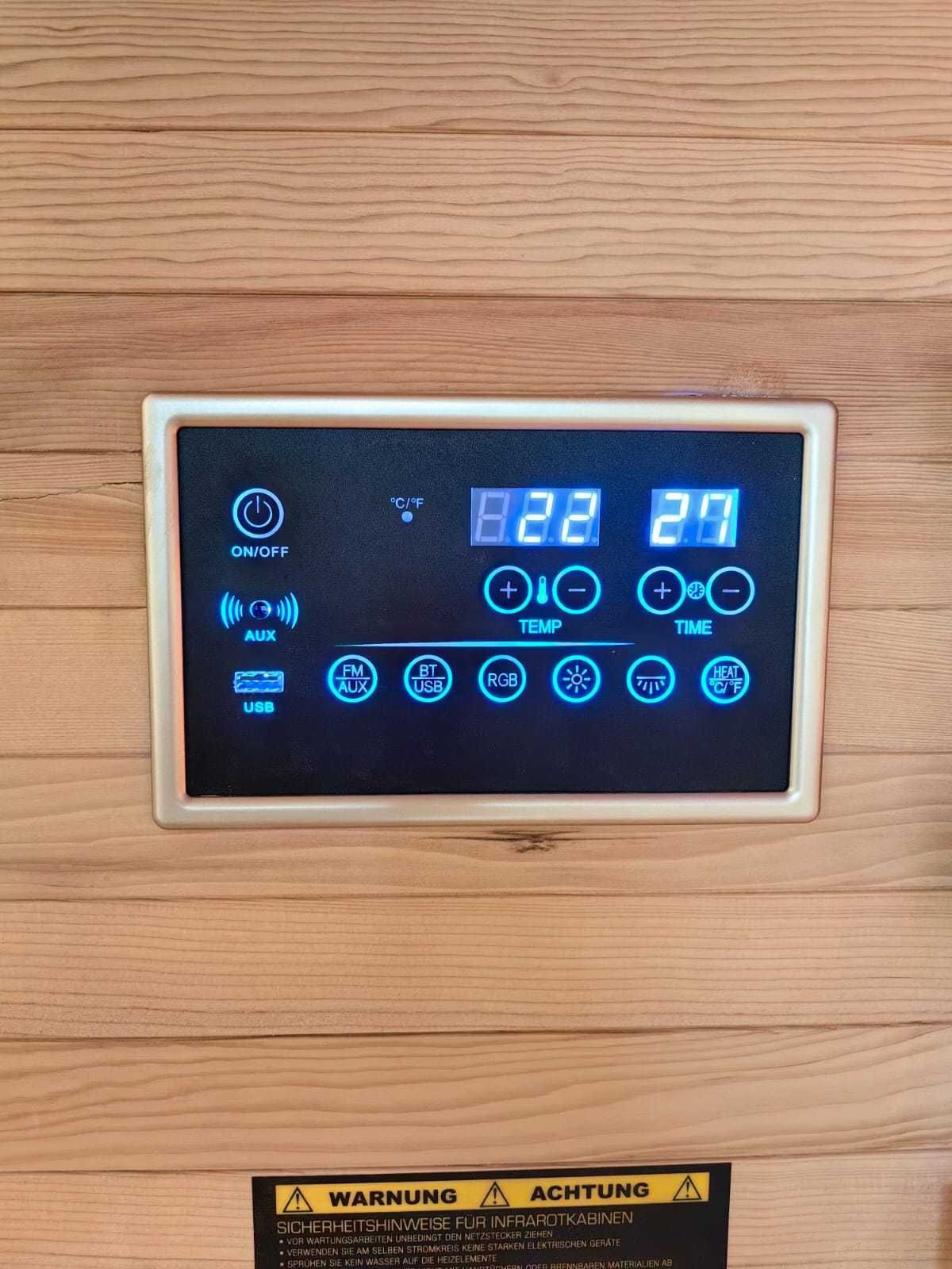 Sauna SZKLANA infrared 6os narożna infrarot podczerwień mp3 usb LED