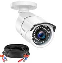 Câmara Zosi CCTV branca Kit Videovigilância + Cabo vídeo BNC Coaxial