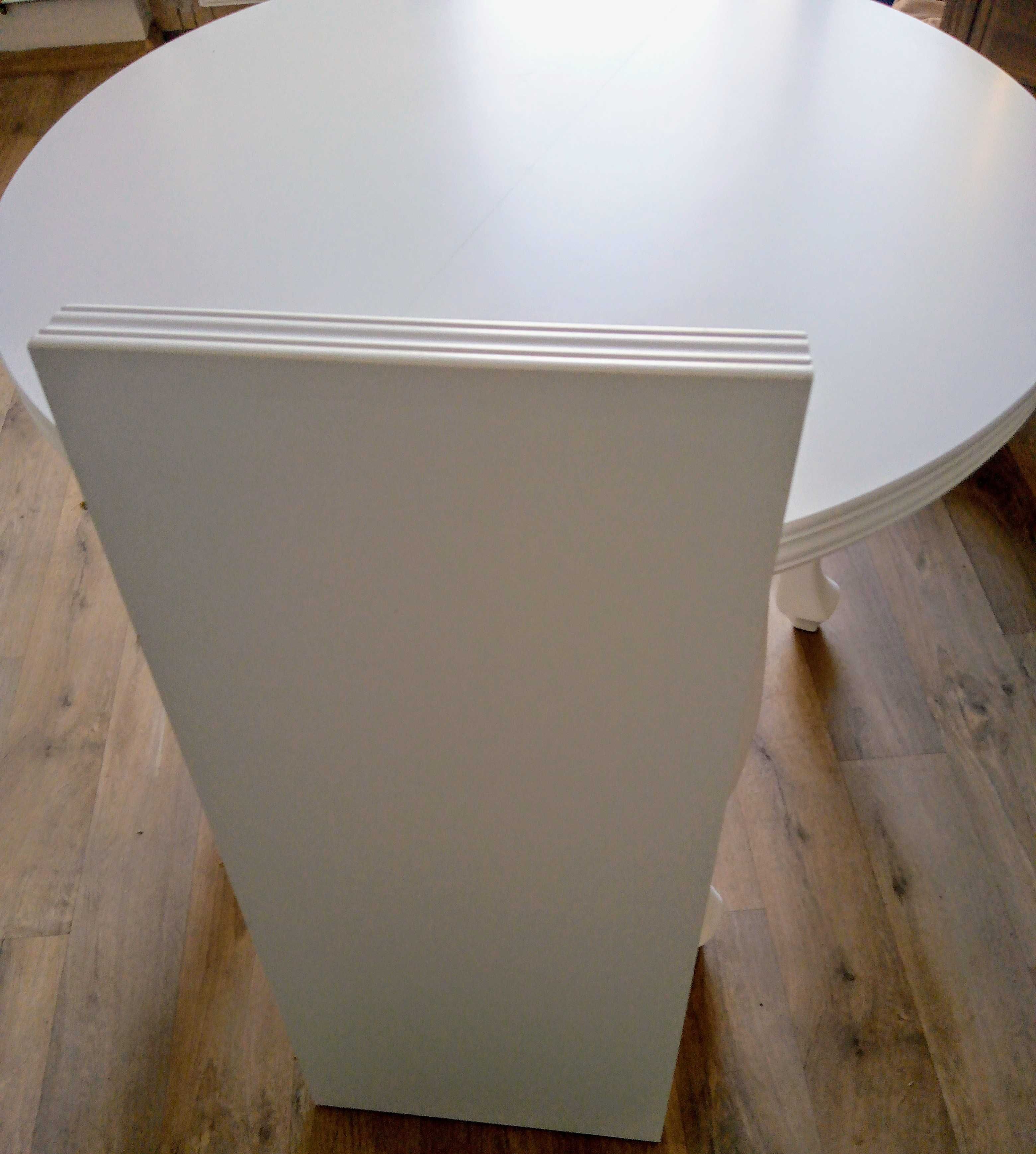 Stół okragly bialy 90 cm  rozsuwany o 40 cm, styl nowoczesny Ludwik