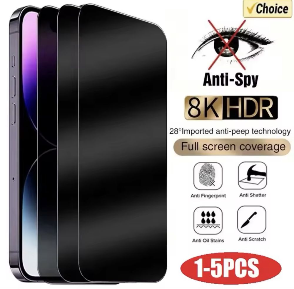 Conjunto 5 peliculas vidro iphone 16 pro max