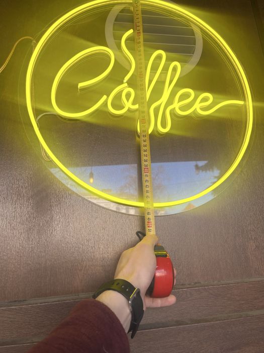 Неон. Велика вивіска coffee/ кава 50см