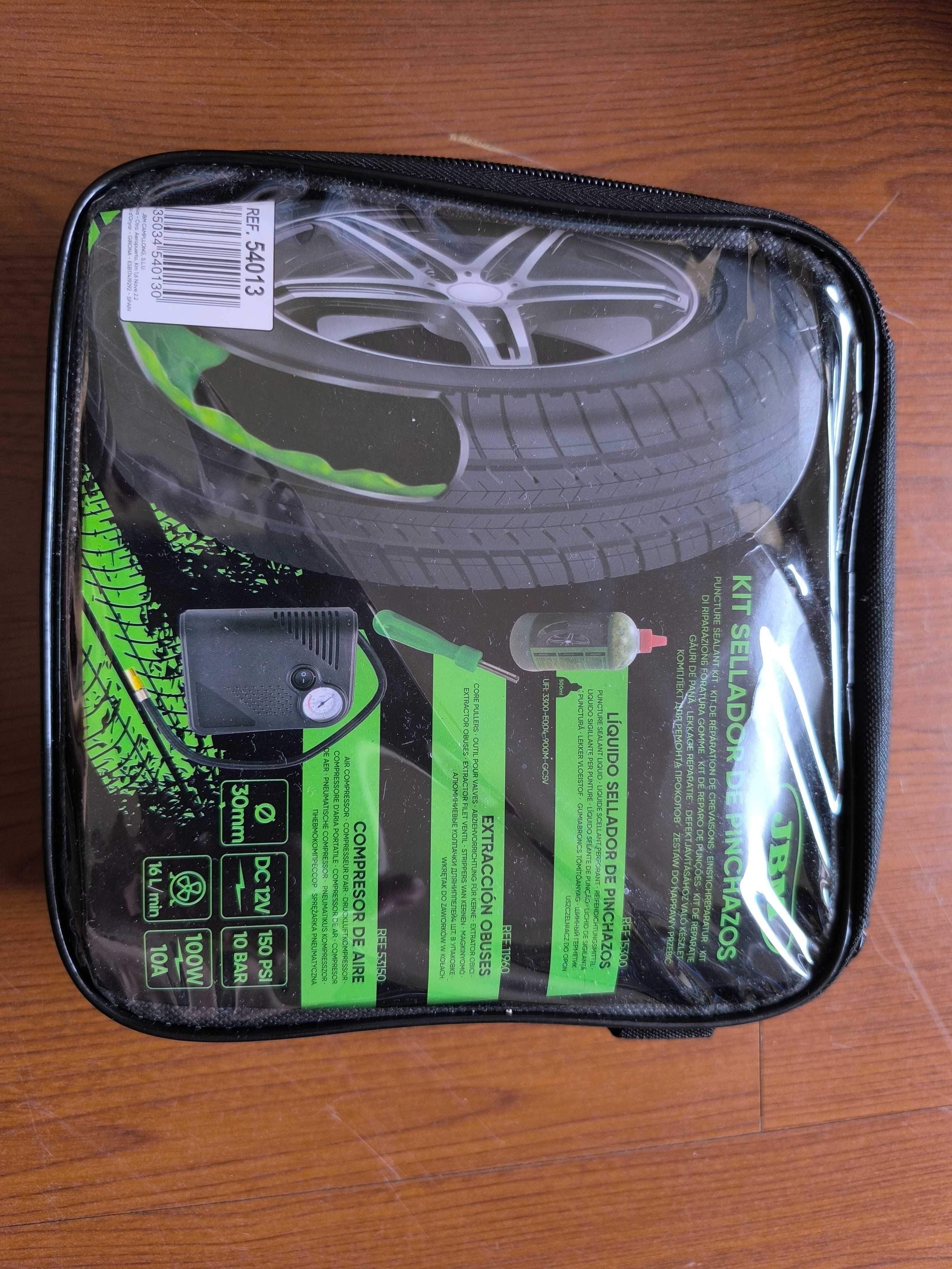 Kit para encher pneus novo nunca usado.