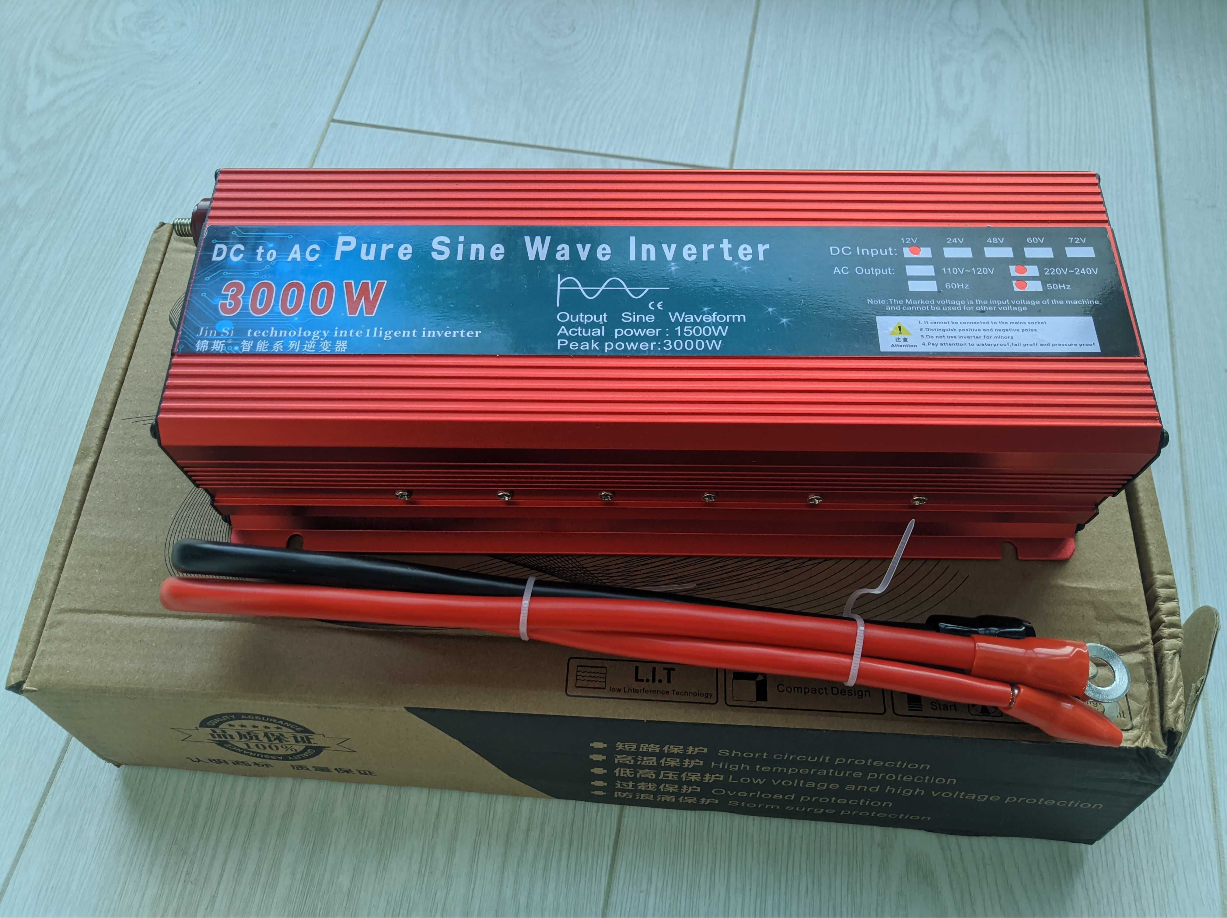 Інвертор 12V - 220V 3000W чистий синус