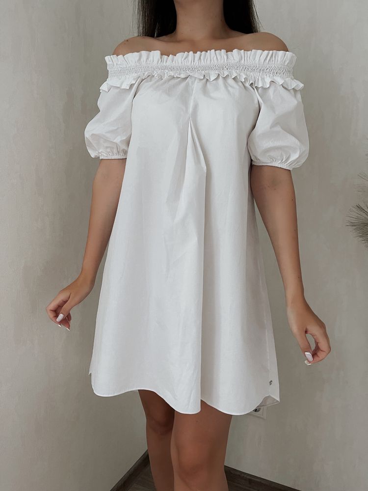 Белое летнее платье (100% хлопок)