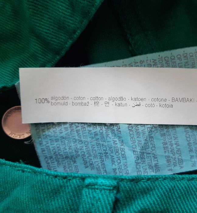 Зелёные джинсовые шорты на высокой посадке, завышенные zara