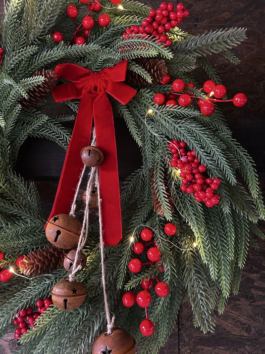 Wianek swiąteczny ze sztucznych galazek świerku 50 cm