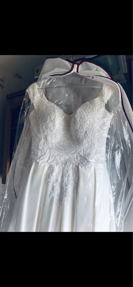 атласное свадебное платье, атласна весільна сукня