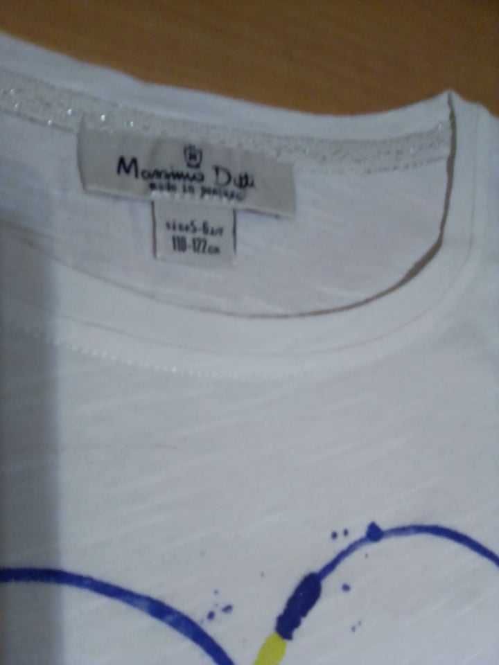 T-shirt branca com estampado Massimo Dutti