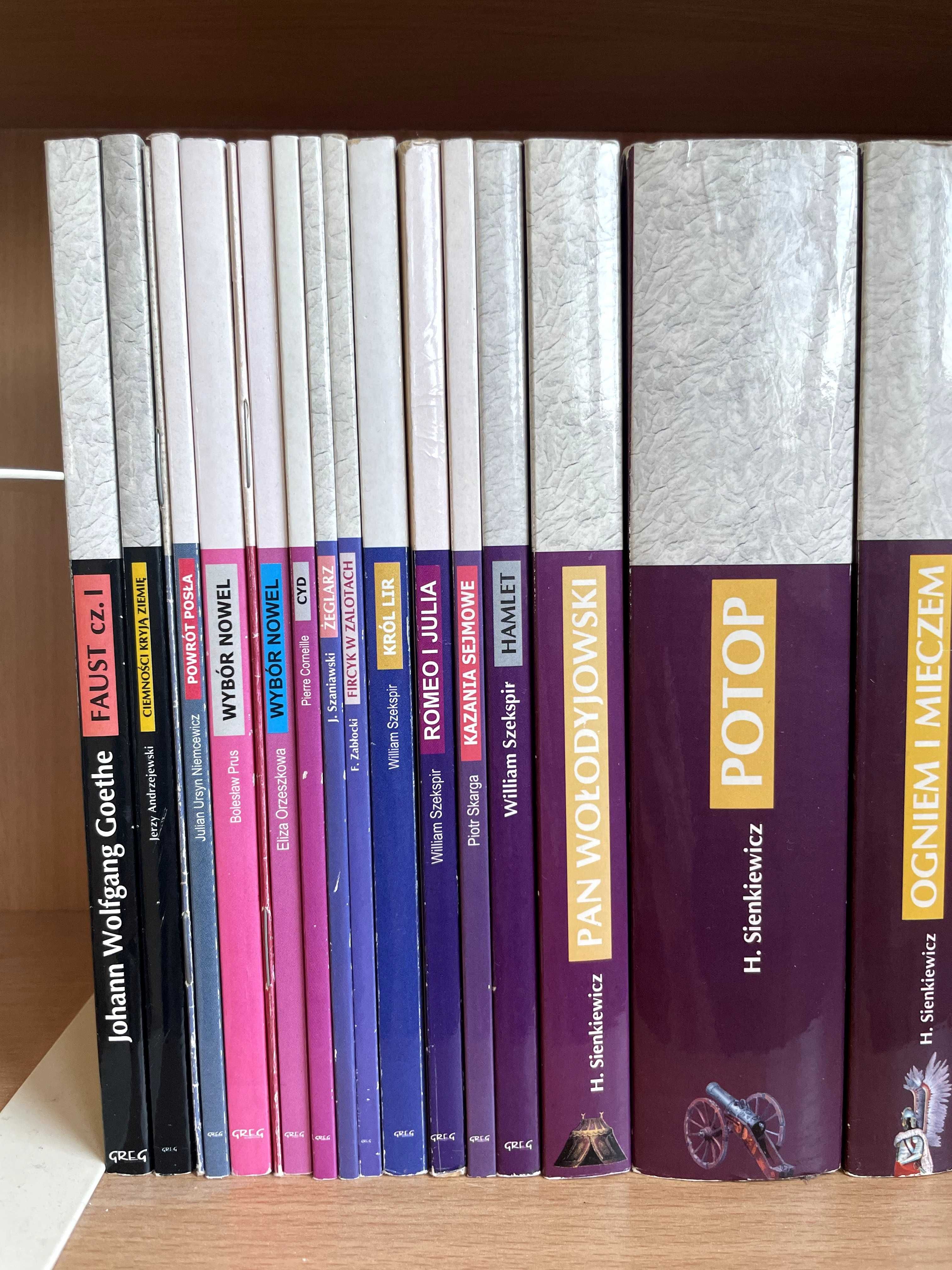 Kolekcja Lektury GREG 107 książek lektur szkoła średnia biblioteka