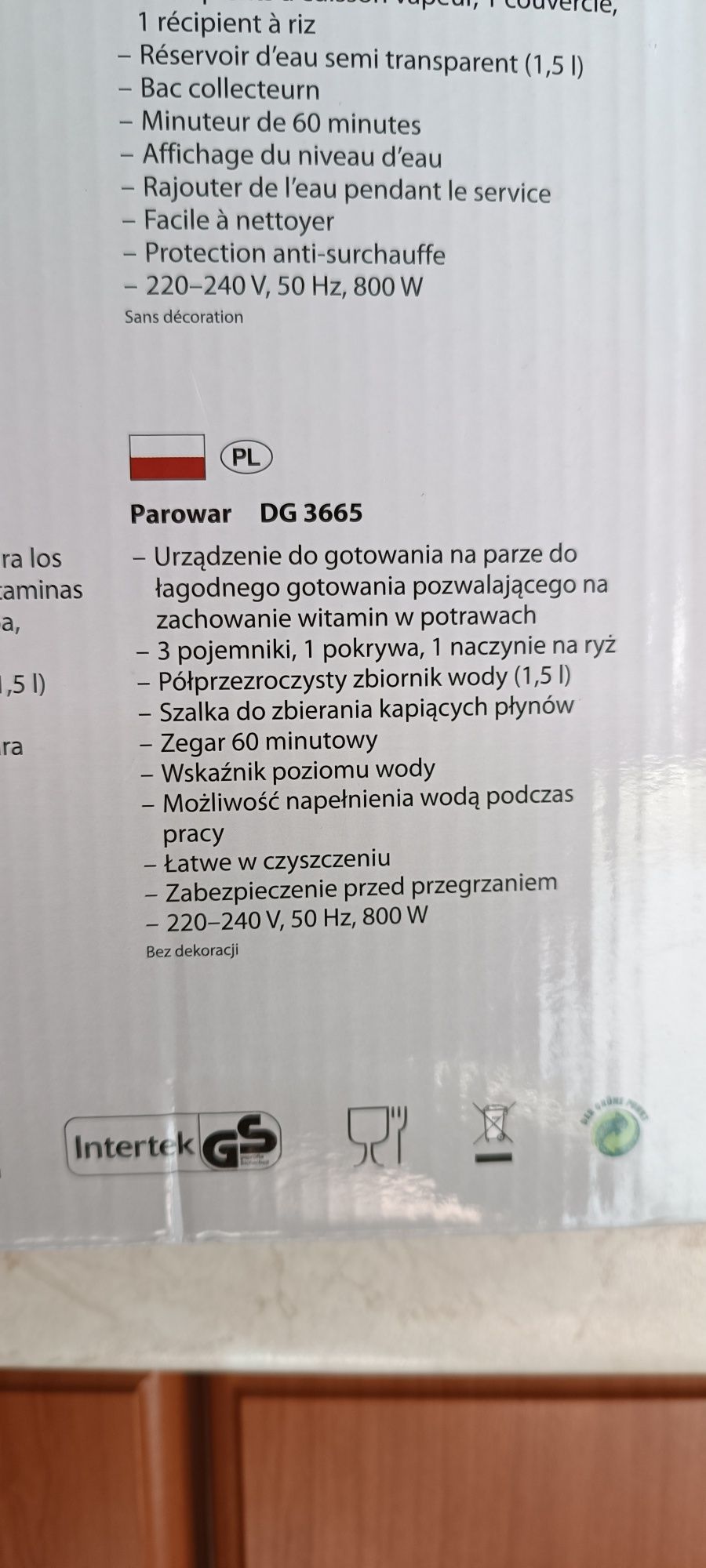 Urządzenie do gotowania na parze