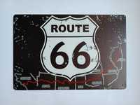 Nowy metalowy szyld Route 66 USA loft club garaż ozdoba motor plakat