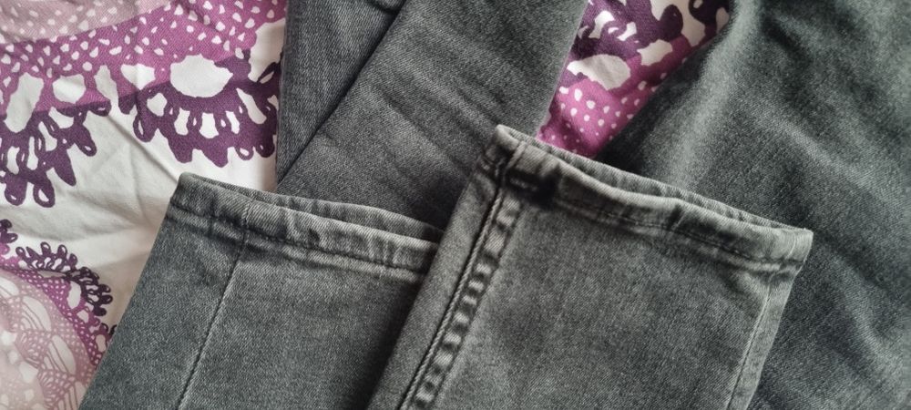 Spodnie ciążowe H&M mama super skinny S szare