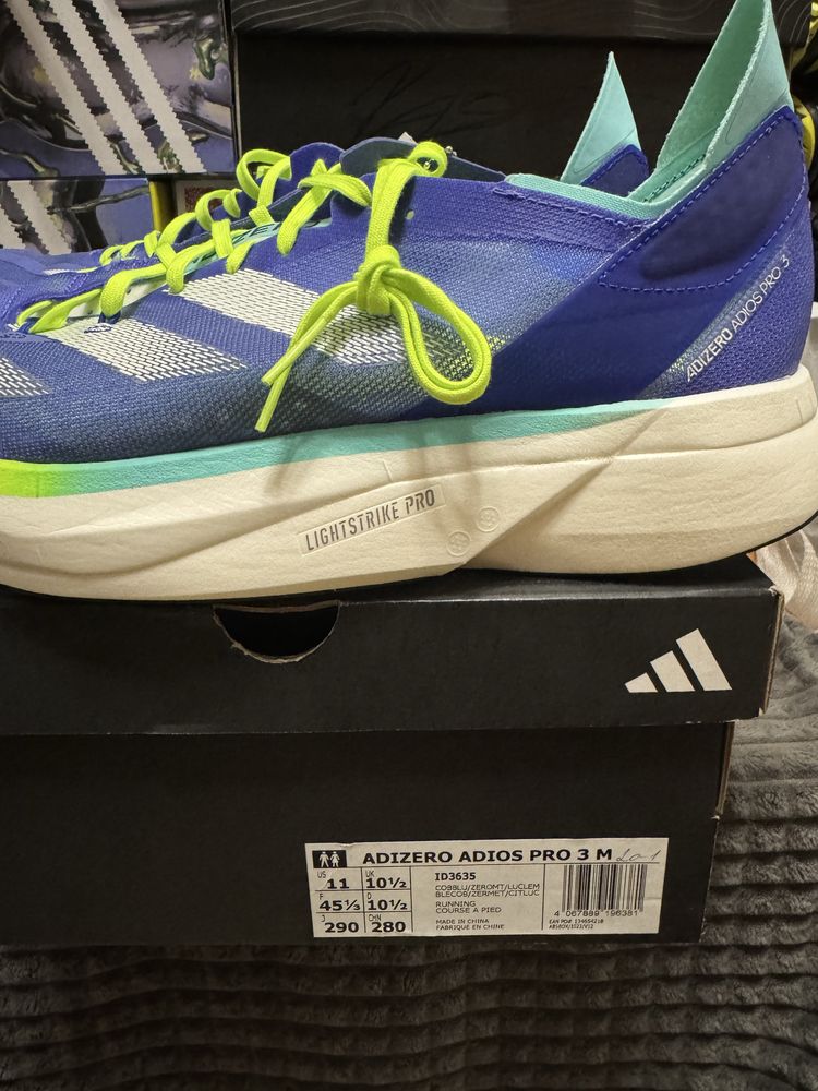 Чоловічі бігові кросівки ADIDAS ADIZERO ADIOS PRO 3 45(29см),47(30,5см