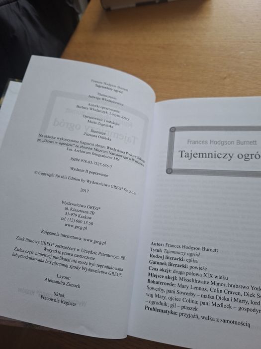 Tajemniczy ogród lektura