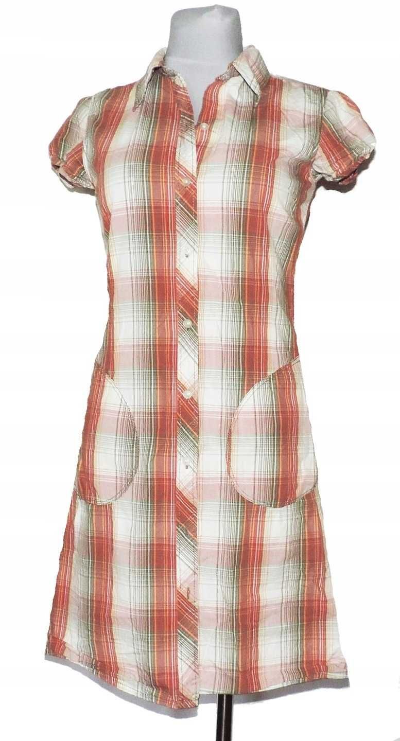 H&M bawełniana rozpinana sukienka do kolan rozmiar S | 140G