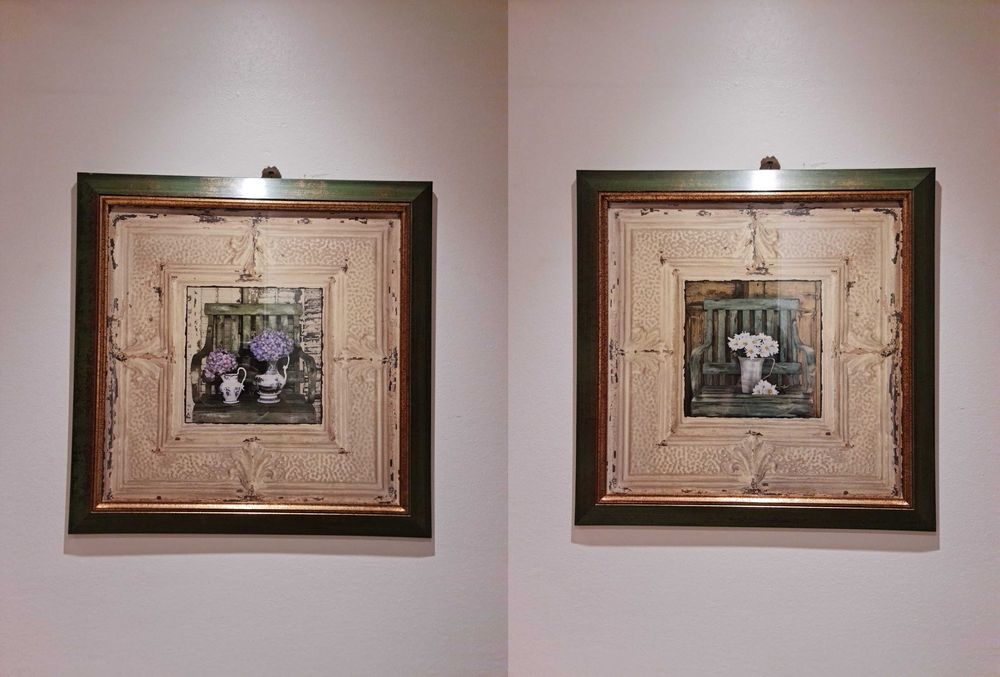 Conjunto de 2 quadros, flores