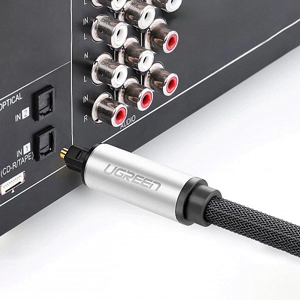 Kabel Ugreen AV108, 10542 optyczny Toslink/SPDIF 1.5m - szary