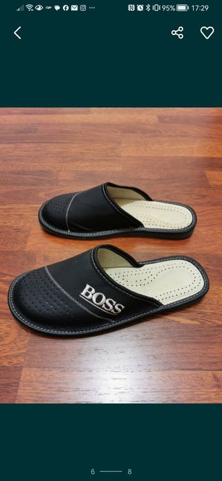 Skórzane Pantofle Męskie Boss