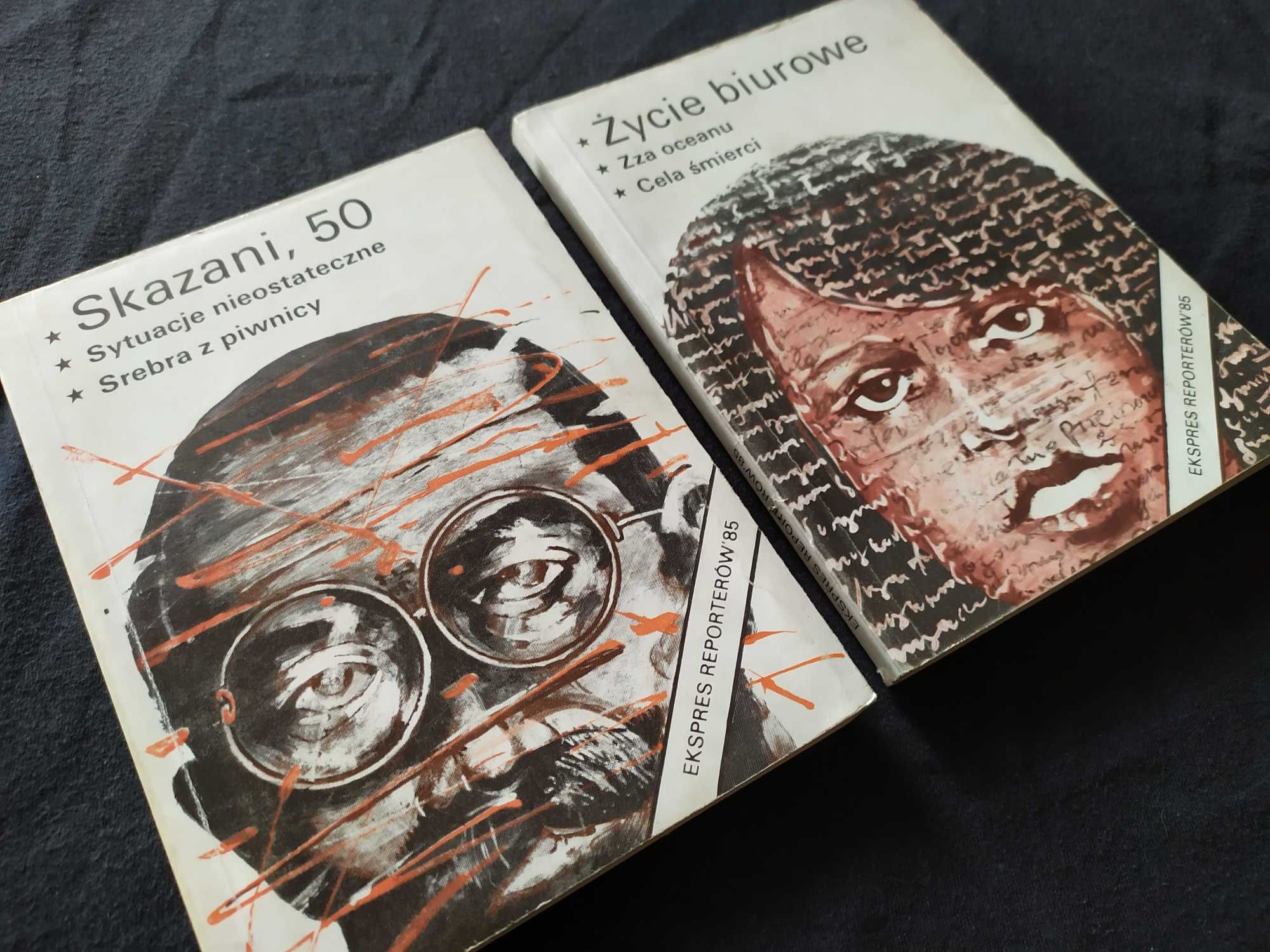 2 książki, Ekspres reporterów 1985, Sensacja, Kryminał, PRL, Skazani,