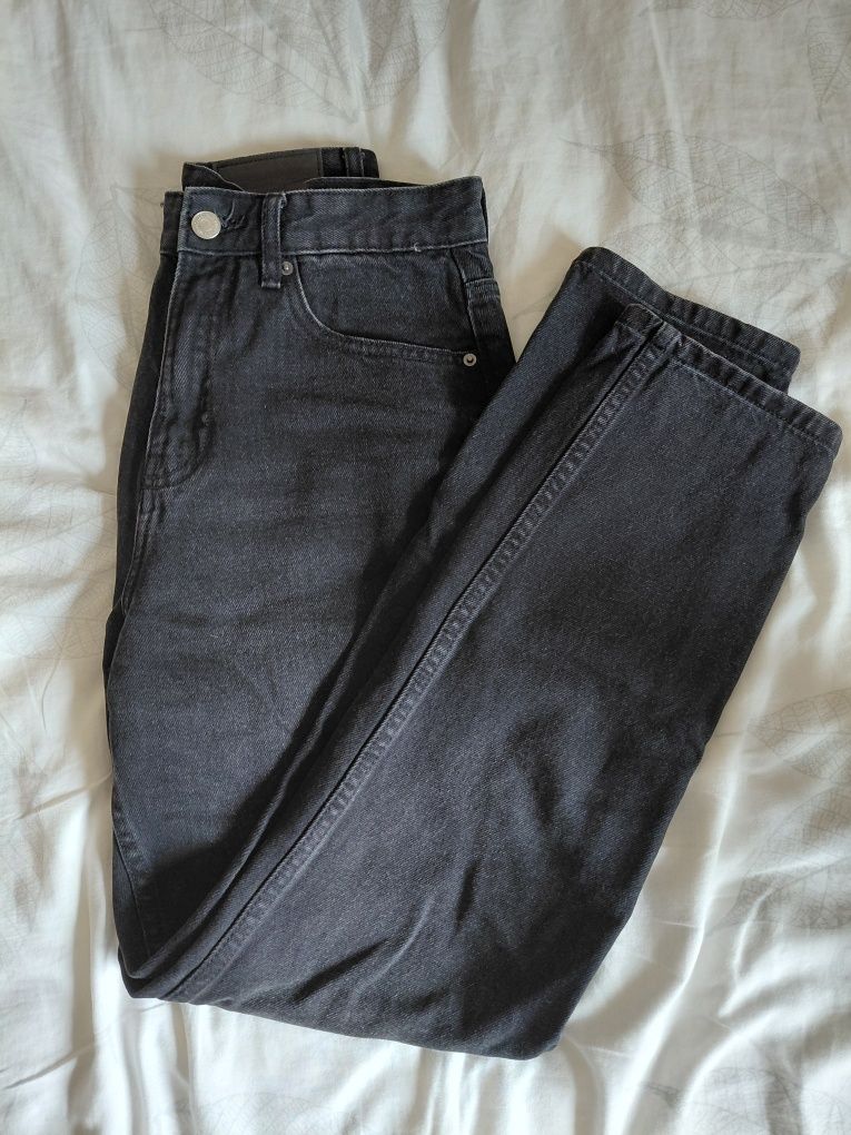 Jeansy Mom Fit czarne
