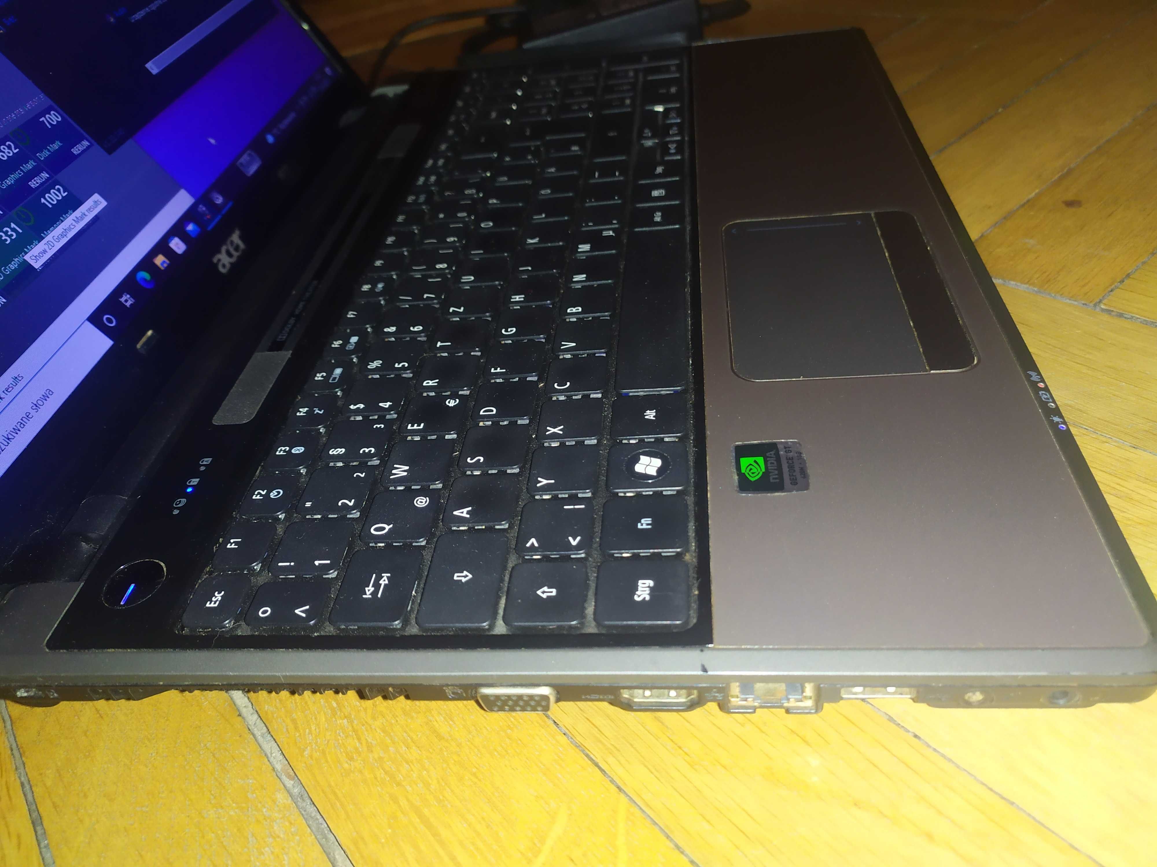 Laptop 15 Acer Aspire 5745D Intel i5 NVidia Geforce Win7 10 HDMI SSD