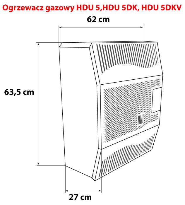 Ogrzewacz gazowy 5 kW HDU5DK nagrzewnica konwektor piecyk żeliwny