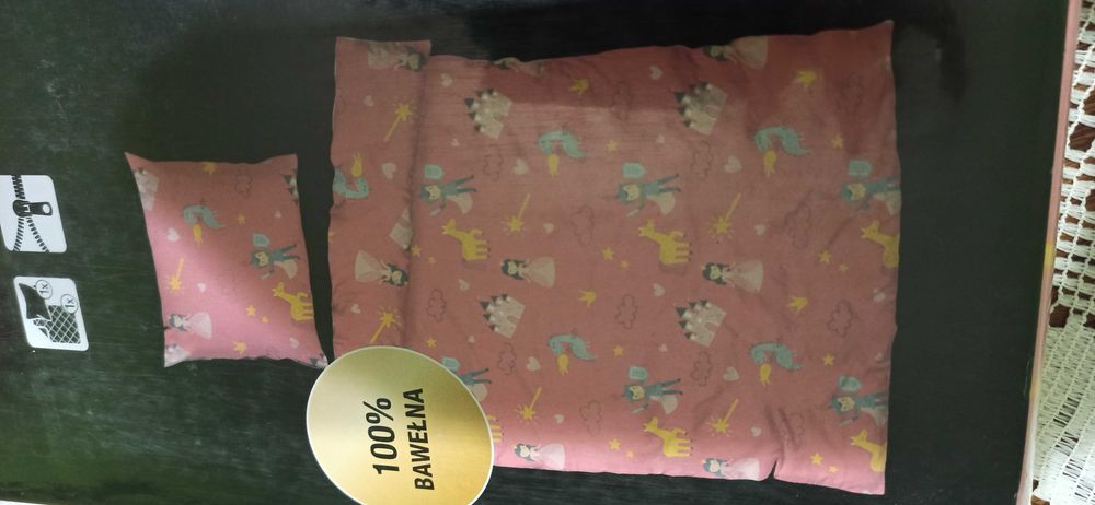 Pościel dla dziewczynki różowa w księżniczki bawełna 160x200 nowa